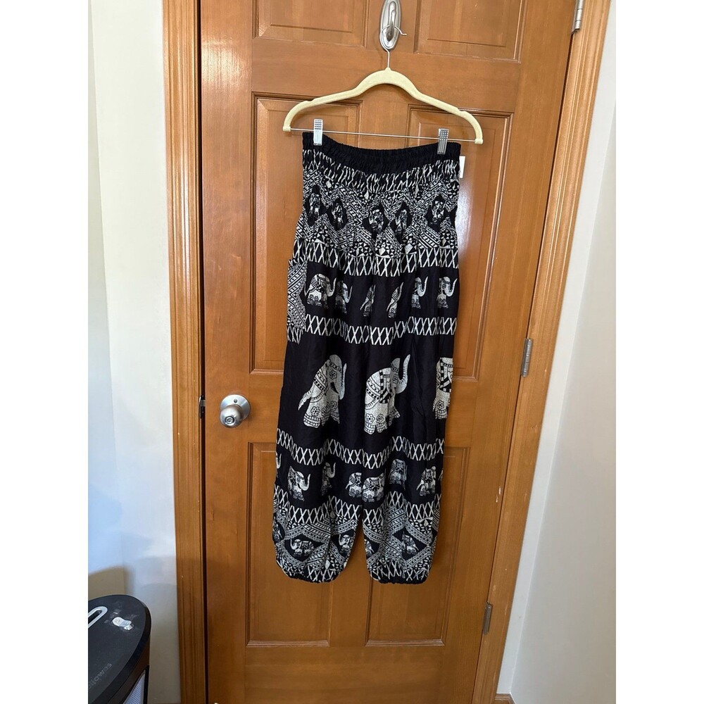 Banjamath Women's Smocked Waist 2X Elephant Harem Pants
